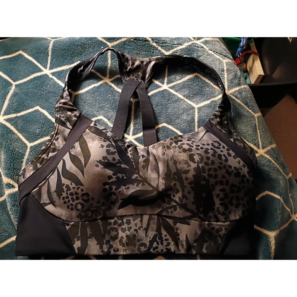 Good Used Condition Avia Multi Color Print Women's Racerback Sports Bra Sz S